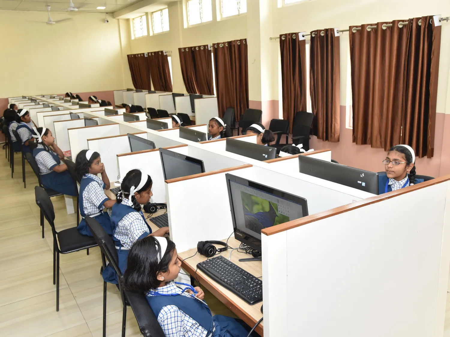 Students at work in the computer lab