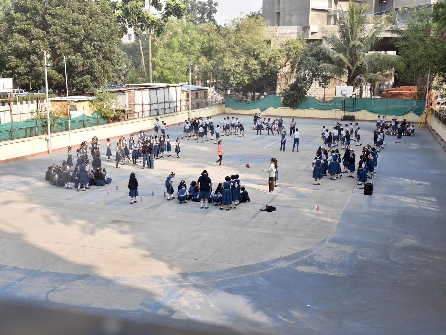 Morning assembly on the main ground